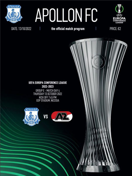 AZ Programma 13-okt-2022 Apollon Limasol uit